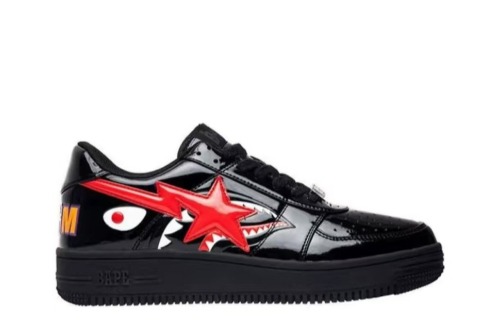 A Bathing Ape Bape Sta Low Shark Black  1H30-191-012-BLK