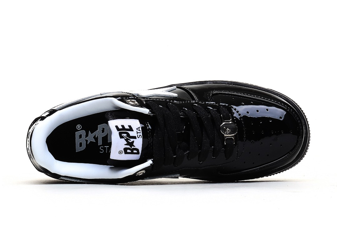 A Bathing Ape Bape Sta #2 Black Patent  1K30-191-302-BLK/1K30-291-302-BLK/001FWK301302M_BLK