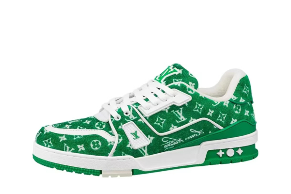 LO**S VU**TON Trainer Green Monogram Textile  1ABFSA