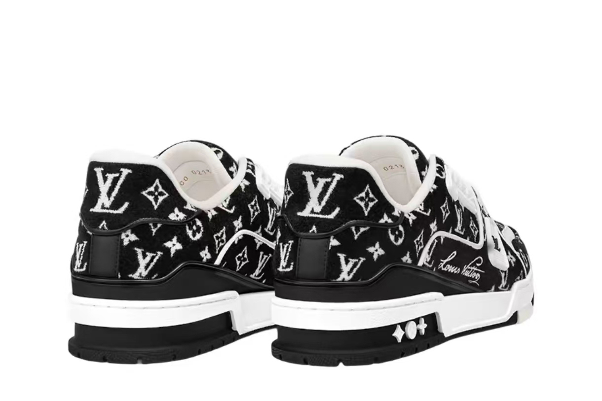 LO**S VU**TON Trainer Black Monogram Textile  1ABFTE