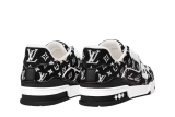LO**S VU**TON Trainer Black Monogram Textile  1ABFTE