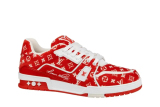 LO**S VU**TON Trainer Red Monogram Textile  1ABFSU