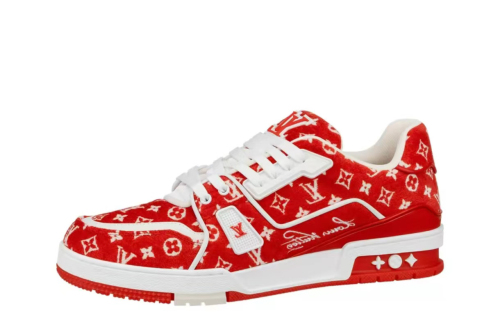 LO**S VU**TON Trainer Red Monogram Textile  1ABFSU