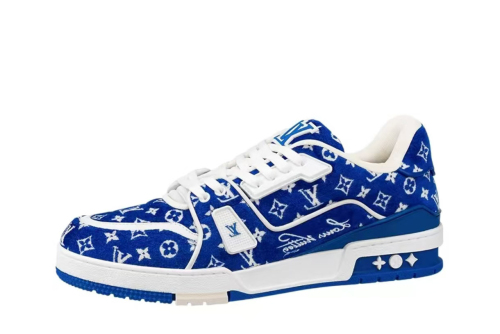 LO**S VU**TON Trainer Blue Monogram Textile  1ABFRQ