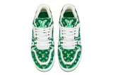 LO**S VU**TON Trainer Green Monogram Textile  1ABFSA