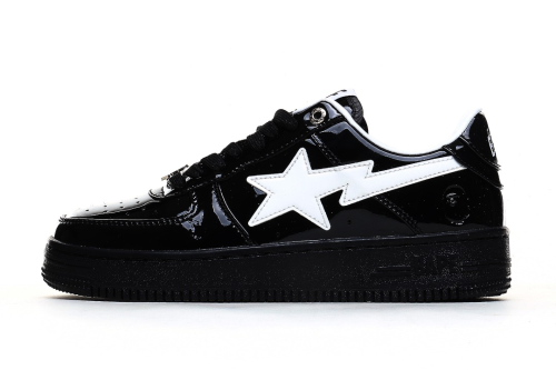 A Bathing Ape Bape Sta #2 Black Patent  1K30-191-302-BLK/1K30-291-302-BLK/001FWK301302M_BLK