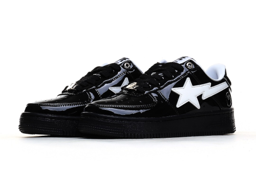 A Bathing Ape Bape Sta #2 Black Patent  1K30-191-302-BLK/1K30-291-302-BLK/001FWK301302M_BLK