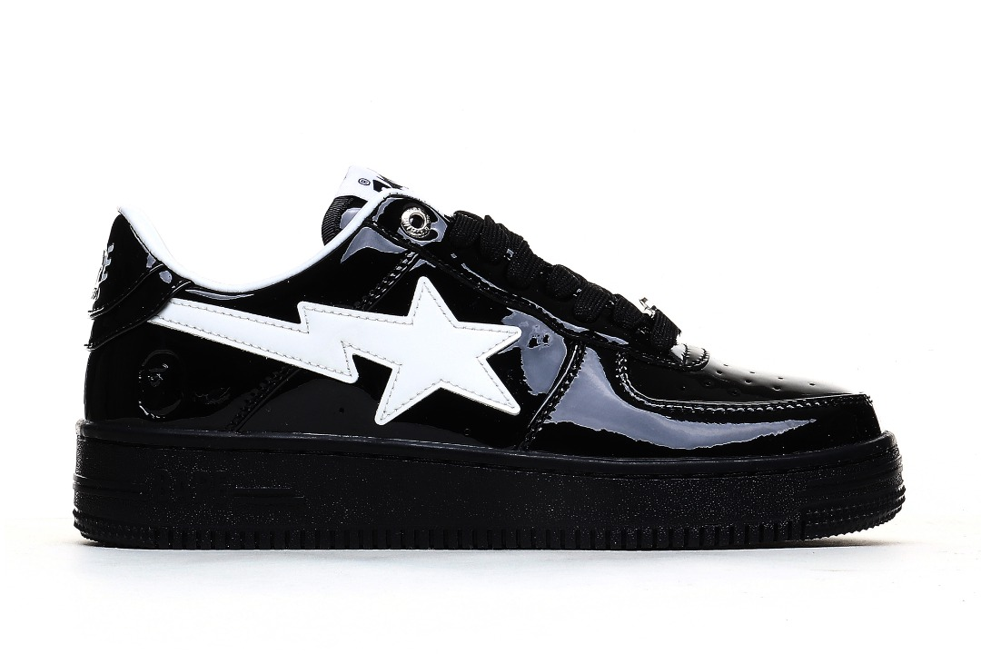 A Bathing Ape Bape Sta #2 Black Patent  1K30-191-302-BLK/1K30-291-302-BLK/001FWK301302M_BLK