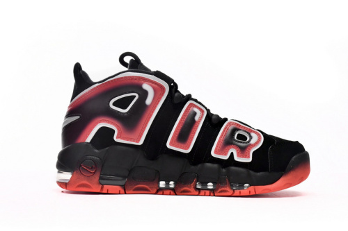 Nike Air More Uptempo Black White Laser Crimson  CJ6129-001