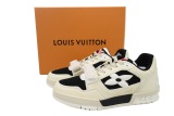 LO**S VU**TON LV Trainer Cream Black  1ACW3K