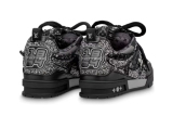 LO**S VU**TON Skate Trainer Black Swarovski Monogran  1ABMHV