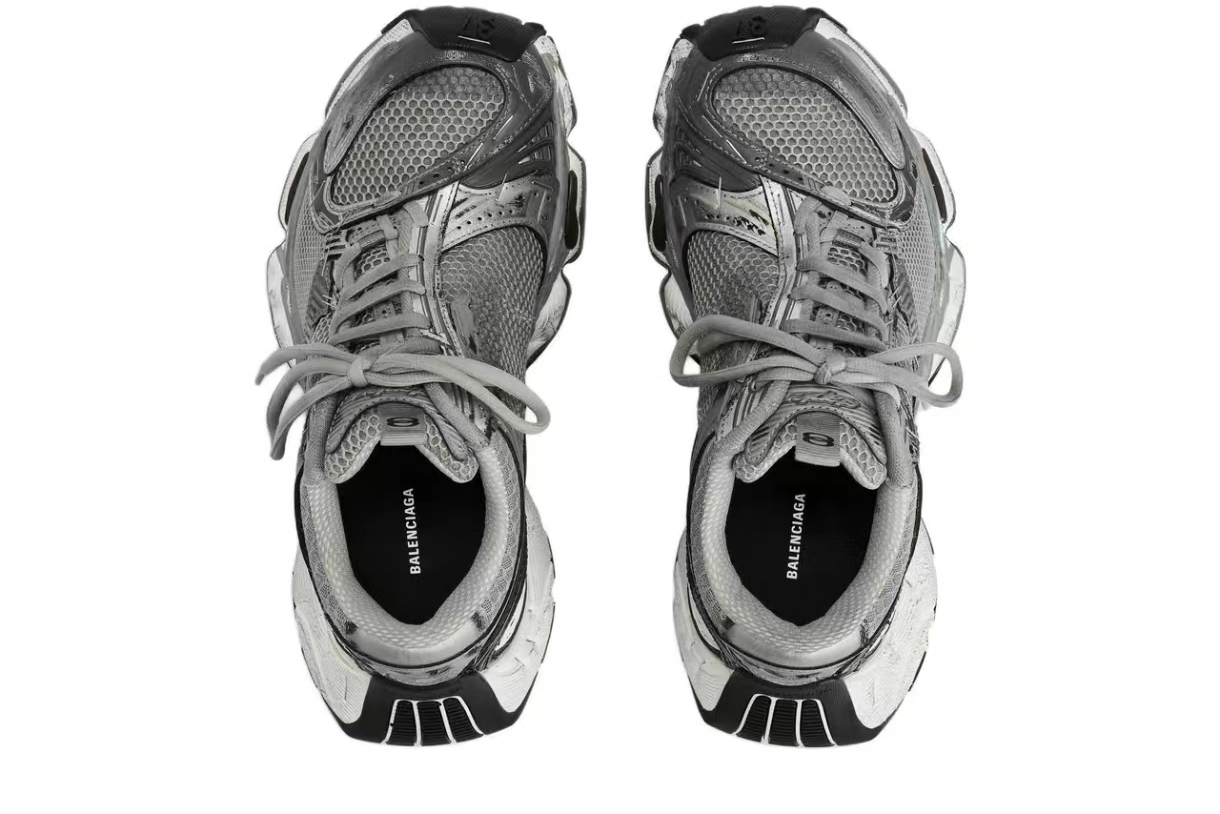 Bal**ciaga Runner Stapler Shoes Round Toe Thick Sole Grey 803682W 3ST41100