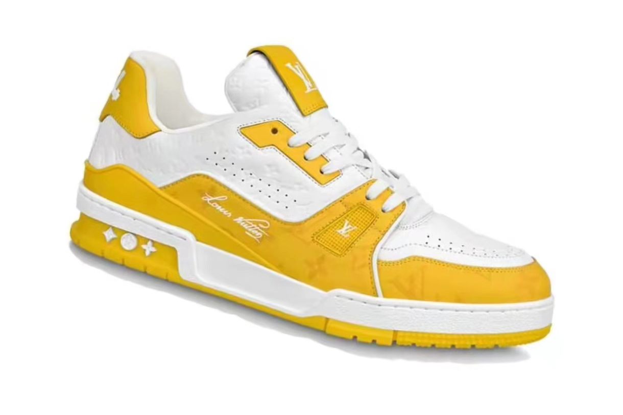 LO**S VU**TON LV Trainer White Yellow Monogram 1AANGJ