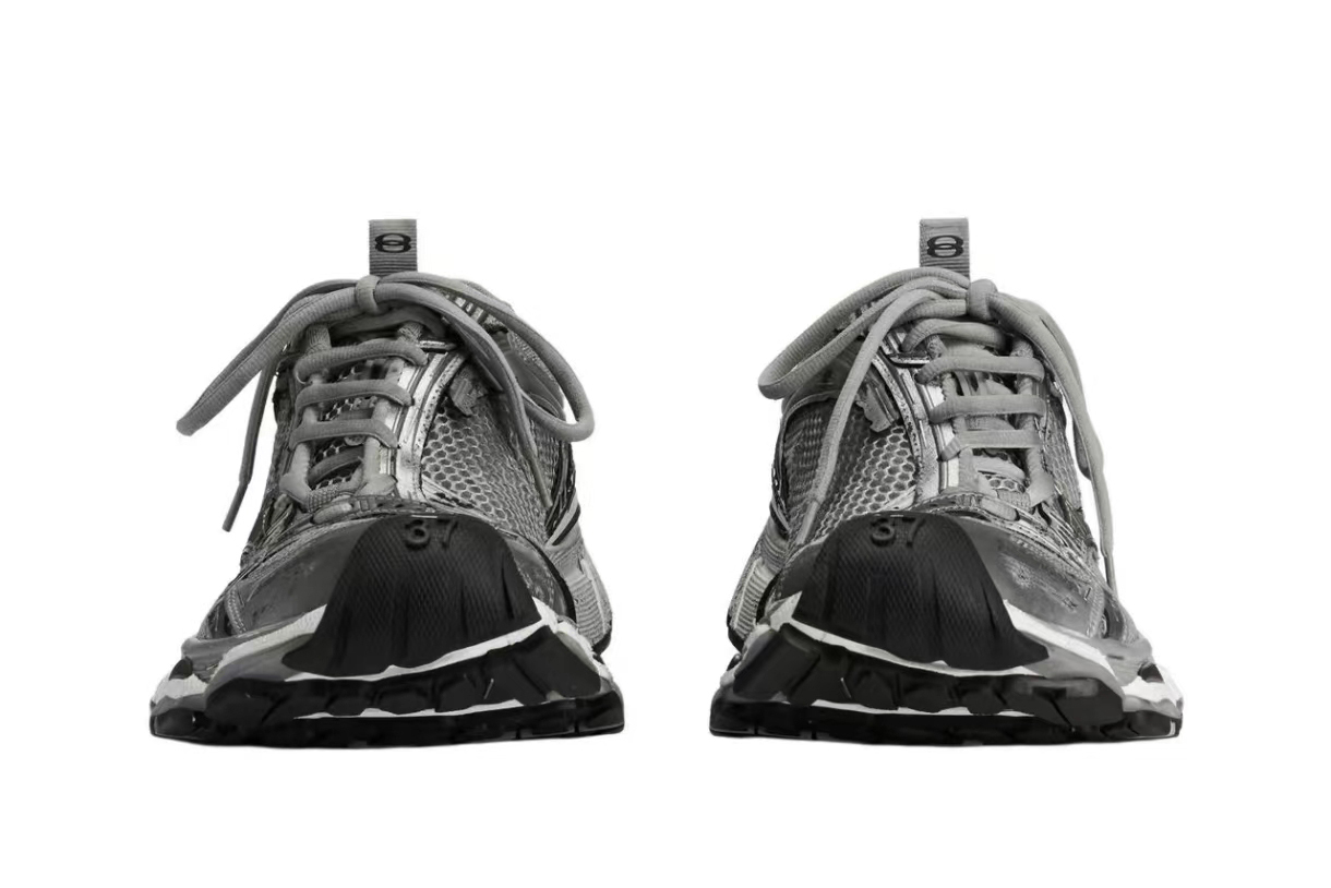 Bal**ciaga Runner Stapler Shoes Round Toe Thick Sole Grey 803682W 3ST41100