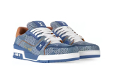 LO**S VU**TON Trainer Blue Damier 3D Denim  1AD6DI
