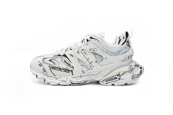 Bal**ciaga Track Sneaker 'White Blue' 542436W3SRA9014