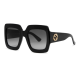 Gucci Eyewear Logo on temple Acetate Square Sunglasses Women's Black 17334060