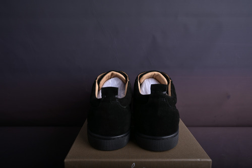 Christian Louboutin Louis Junior Spikes Veau Velours Sneaker Black 1130575CM53