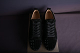 Christian Louboutin Louis Junior Spikes Veau Velours Sneaker Black 1130575CM53