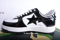 A Bathing Ape Bape Sta Patent Leather Black White 1I70-291-001/1I70-191-002