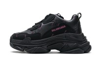 Balenciaga Triple S Letter Black Pink 524039 W2FA1 7635