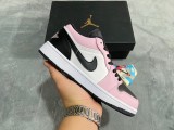 Air Jordan 1 Retro Low（GS）White Pink 554723-601