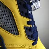Air Jordan 5 Michigan Inspire Amarillo College Navy CQ9541-704