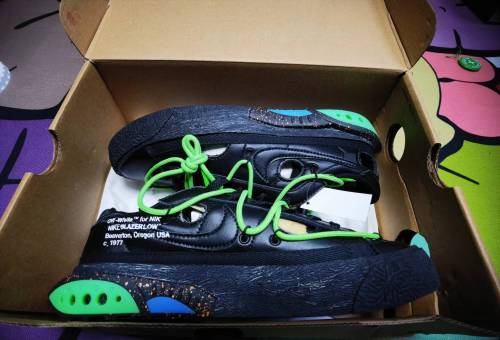 Nike Blazer Low Off-White Black Electro Green DH7863-001