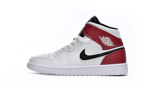 Air Jordan 1 Mid White Black Gym Red 554725-116
