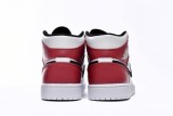 Air Jordan 1 Mid White Black Gym Red 554725-116