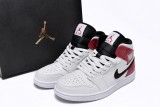 Air Jordan 1 Mid White Black Gym Red 554725-116