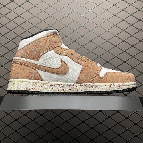 Air Jordan 1 Mid SE Brushstroke Paint Splatter  DA8005-100