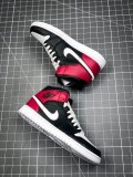 AIR JORDAN 1 MID BLACK/WHITE/NOBLE RED BQ6472-016