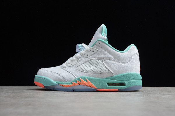 Air Jordan 5 Retro Light Aqua 2018 White 440892-100