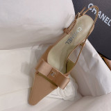 Fashion Casual Elegant Solid Color Pointed Comfortable Shoes (High Heels 2.36 Inch)