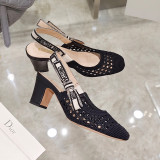 Fashion Casual Street Solid Color Square Comfortable Shoes (High Heels 2.76 Inch)