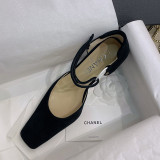 Fashion Celebrities Elegant Solid Color Square Comfortable Shoes (High Heels 2.95 Inch)