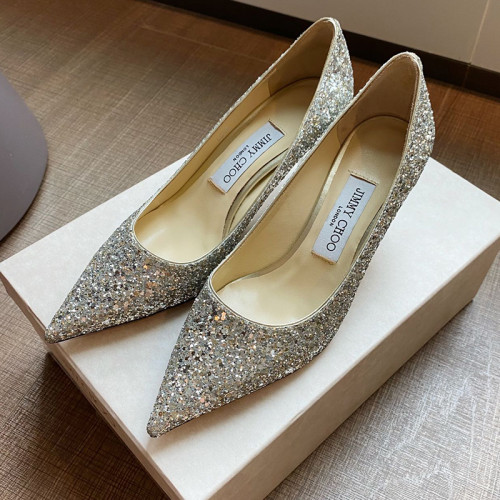 Fashion Casual Simplicity Sequined Pointed Comfortable Shoes (High Heels 3.35 Inch)