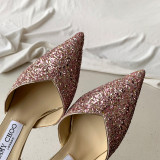 Fashion Casual Sweet Chains Sequined Pointed Comfortable Shoes (High Heels 3.94 Inch)