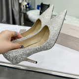 Fashion Casual Sweet Sequined Pointed Comfortable Shoes (High Heels 3.35 Inch)
