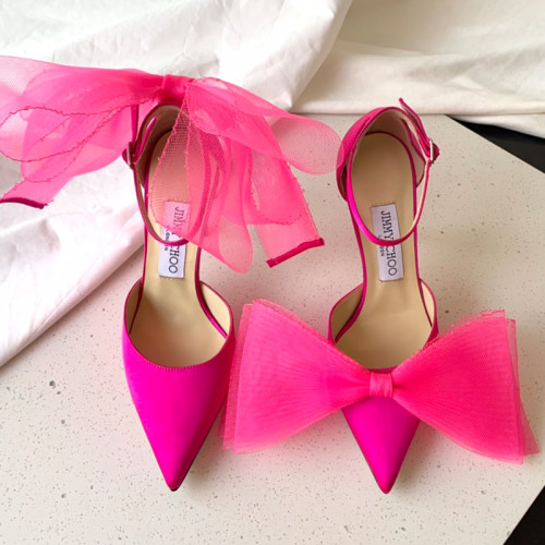 Fashion Casual Sweet Solid Color With Bow Pointed Comfortable Shoes (High Heels 3.94 Inch)
