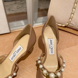 Fashion Elegant Simplicity Pearl Solid Color Pointed Comfortable Shoes (High Heels 2.56 Inch)