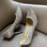 Fashion Casual Simplicity Sequined Pointed Comfortable Shoes (High Heels 3.35 Inch)