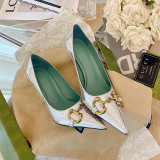 Fashion Celebrities Elegant Solid Color Pointed Comfortable Shoes (High Heels 3.35 Inch)