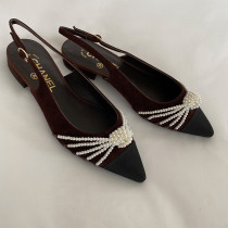 Fashion Casual Elegant Split Joint Pearl Pointed Comfortable Shoes