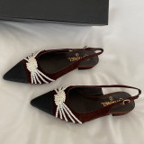 Fashion Casual Elegant Split Joint Pearl Pointed Comfortable Shoes