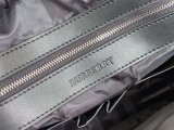 London check-panel leather briefcase
