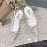 Fashion Street Elegant Solid Color Rhinestone Pointed Comfortable Shoes