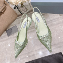 Fashion Street Solid Color Rhinestone Pointed Comfortable Shoes