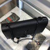 CLASSIC MONOGRAM SMALL BLACK FINE GRAIN TEXTURED SHOULDER BAG